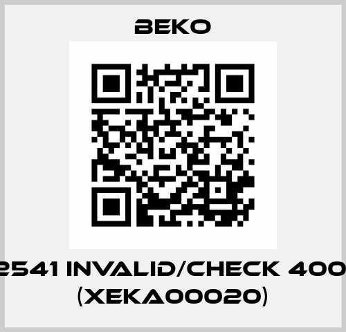 4002541 invalid/check 4002451 (XEKA00020) Beko