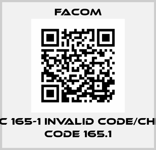 ELEC 165-1 invalid code/check code 165.1 Facom