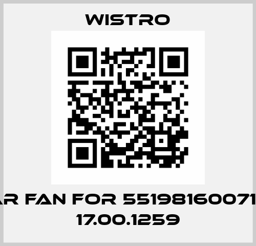rear fan for 55198160071003 17.00.1259 Wistro