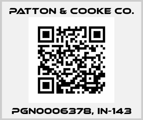 PGN0006378, IN-143 Patton & Cooke Co.