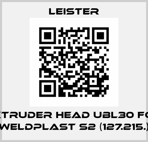 Extruder head UBL30 for WELDPLAST S2 (127.215.) Leister