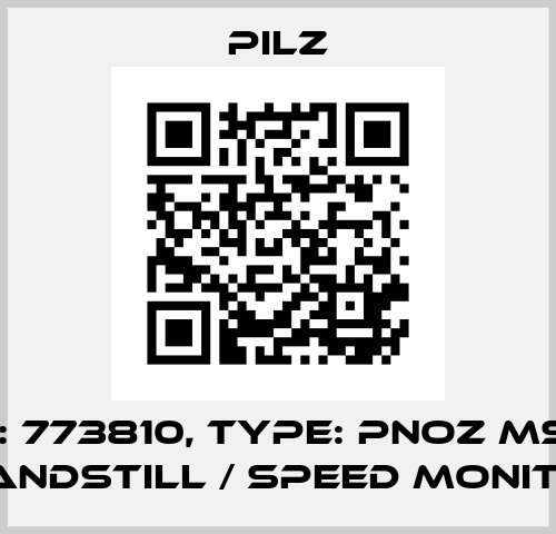 p/n: 773810, Type: PNOZ ms2p standstill / speed monitor Pilz
