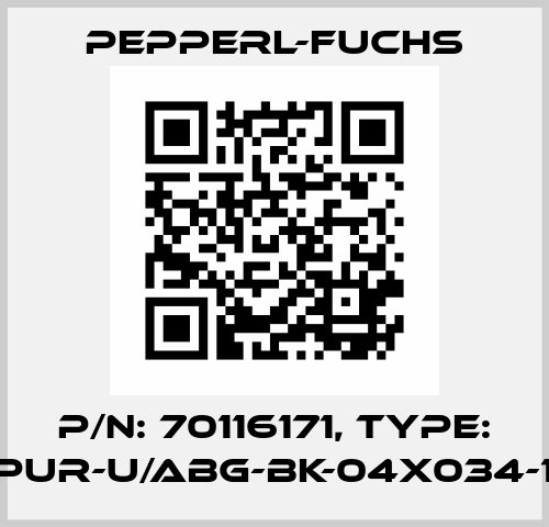 p/n: 70116171, Type: CBL-PUR-U/ABG-BK-04x034-100M Pepperl-Fuchs